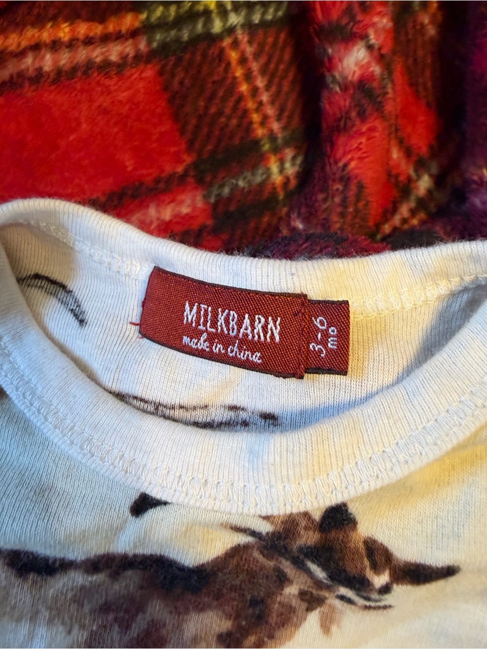 Milkbarn Cream Bodysuit with Brown Goat Print - Picture 2 of 2